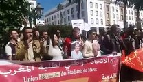 الاتحاد الوطني لطلبة المغرب يحتج امام البرلمان تخليدا لذكرى 23 مارس المجيدة