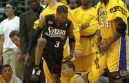 Allen Iverson marche sur Tyronn Lue - Game 1 des finales NBA 2001