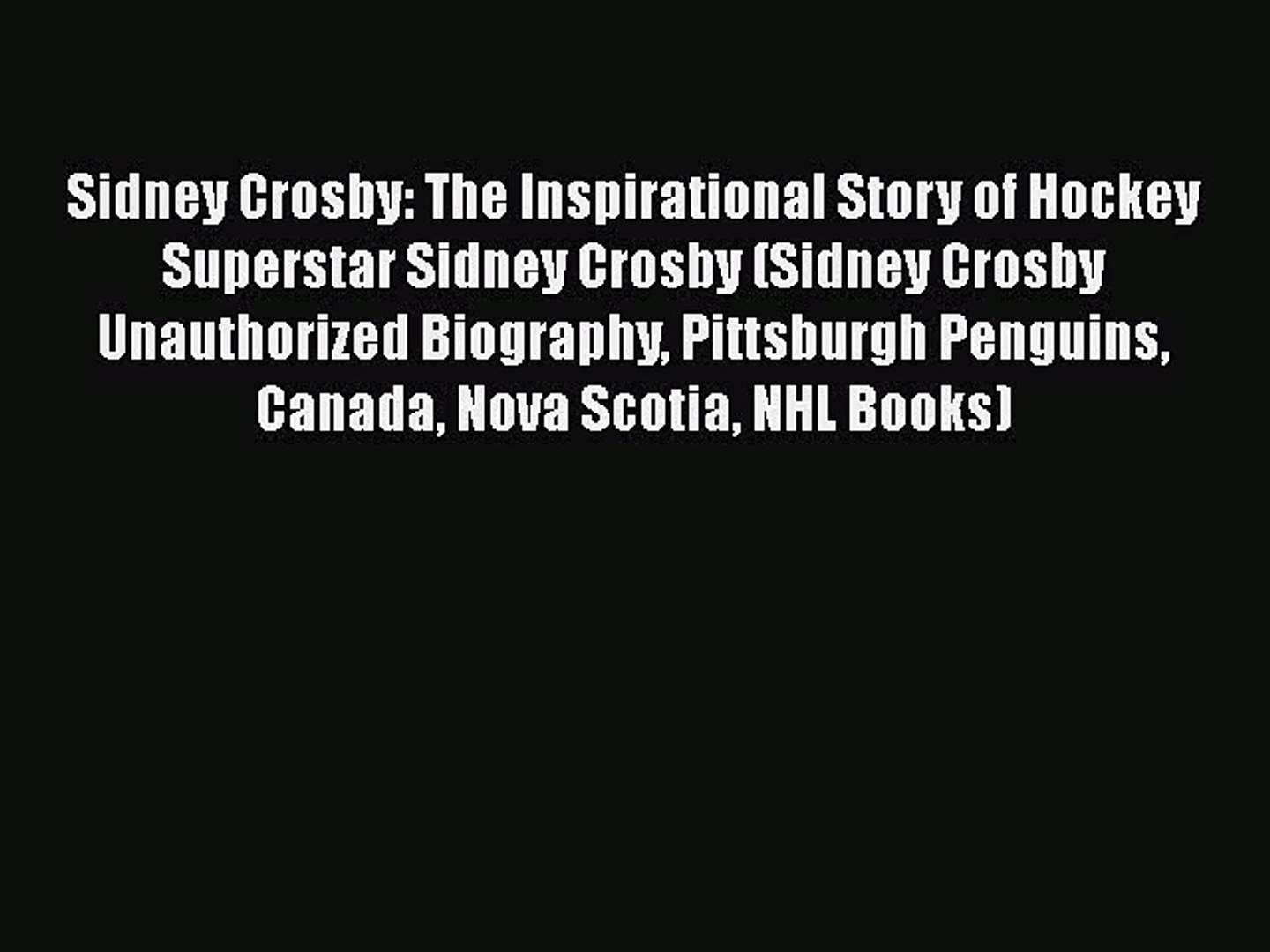 Sidney Crosby PDF Free Download