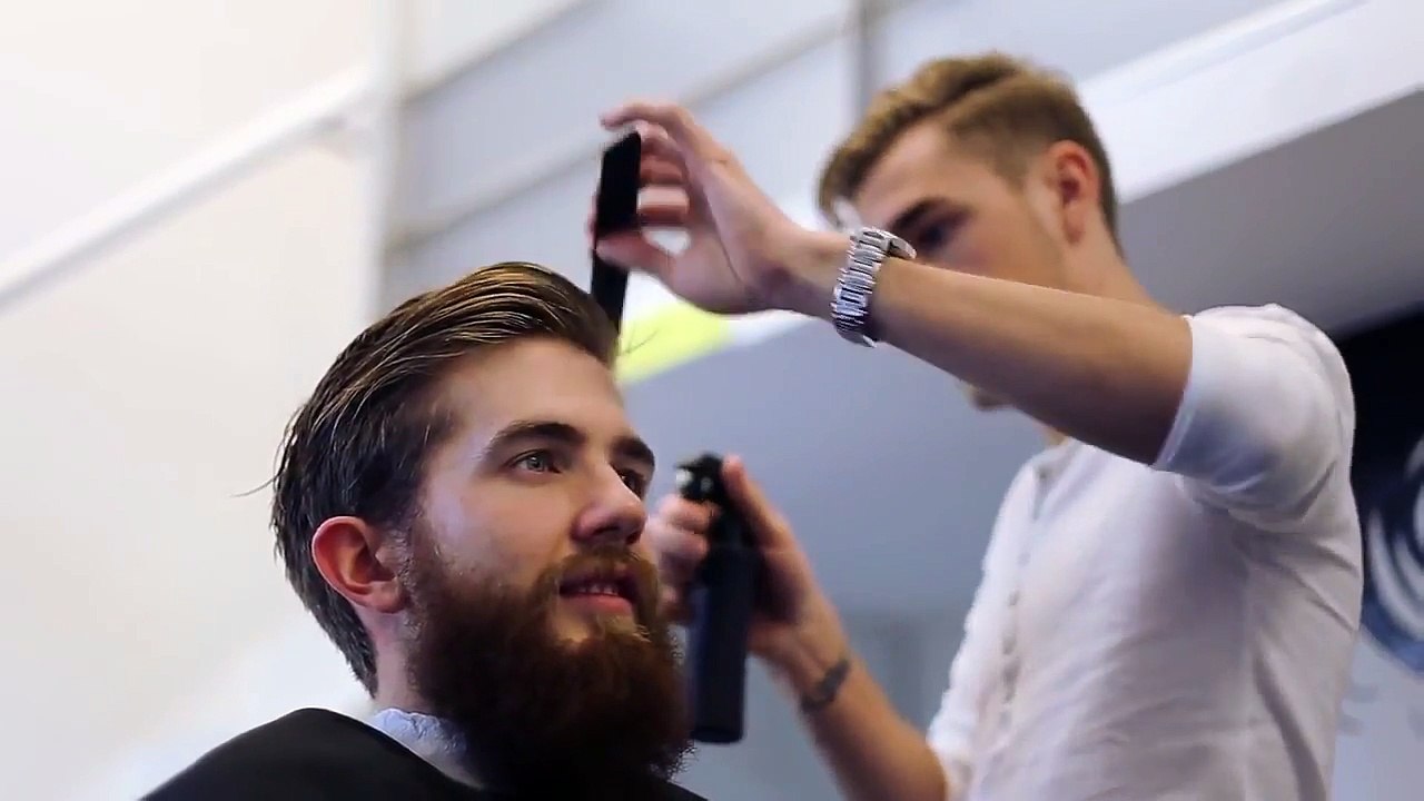 Modern UnderCut _ Hairstyle Men's Hipster Fashion Big Beard Long 2016