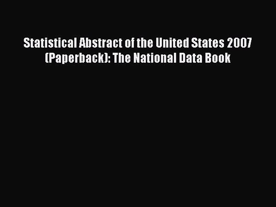 Read Statistical Abstract of the United States...