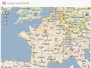 Recherche à l'aide du moteur de géolocalisation