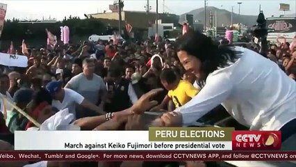 Protesters march against Keiko Fujimori before Peru’s presidential vote