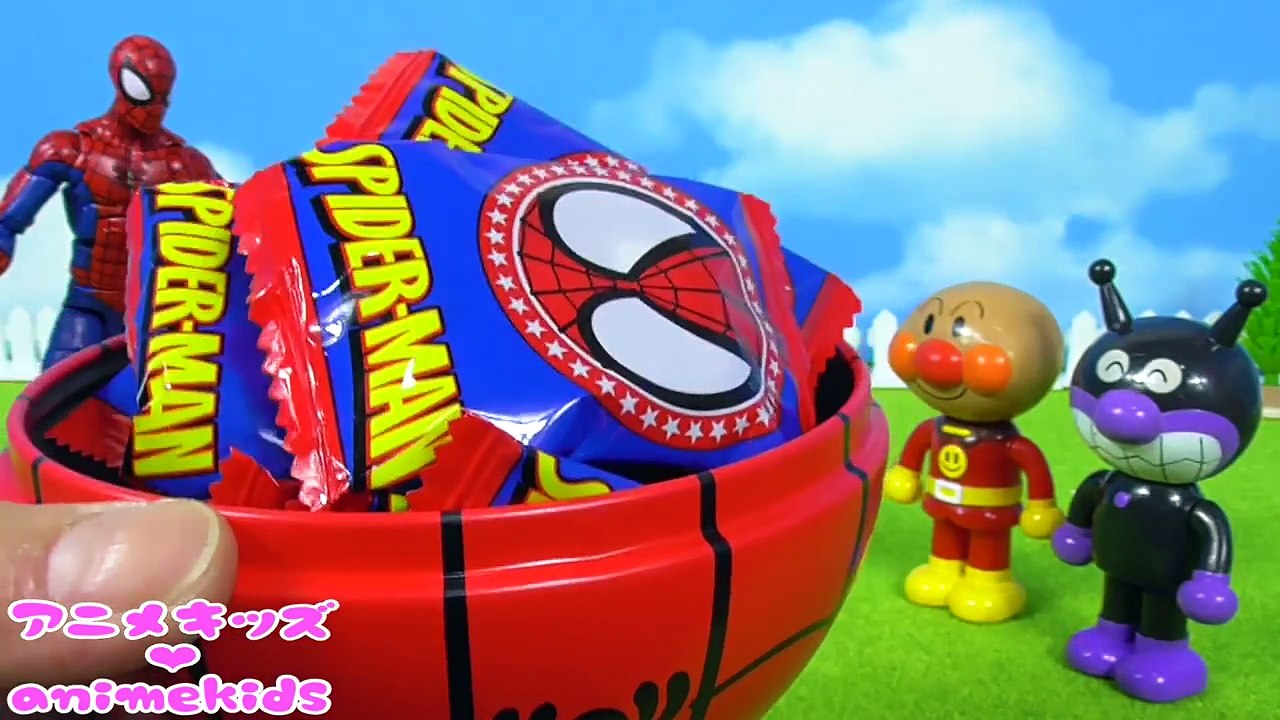 アンパンマン おもちゃ アニメ スパイダーマン チョコレート animekids アニメキッズ animation Anpanman Toys Spiderman Chocolate