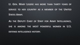 Lt. Gen. Mary Legere - New Capabilities in Response to a Changing World