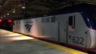 Amtrak HD 60 FPS - Northeast Regional Train 182 of America Makes a Pro Stop @ Newark Penn Station