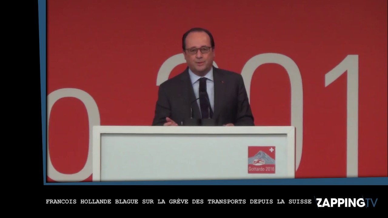 François Hollande blague sur la grève des transports depuis la Suisse