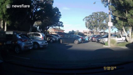 Driver uses nine-point turn to get out of carpark