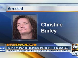 Girlfriend arrested for hitting boyfriend with crowbar