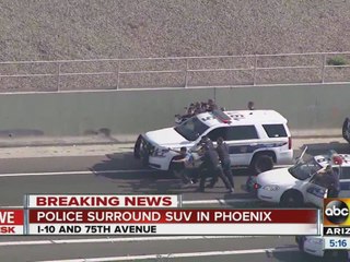 Two taken into custody on freeway