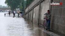 Les voies sur berge inondées dans Paris