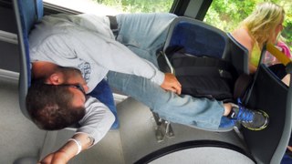 Drunk passed out on Puffer's Bus with Bonnie 6/1/16