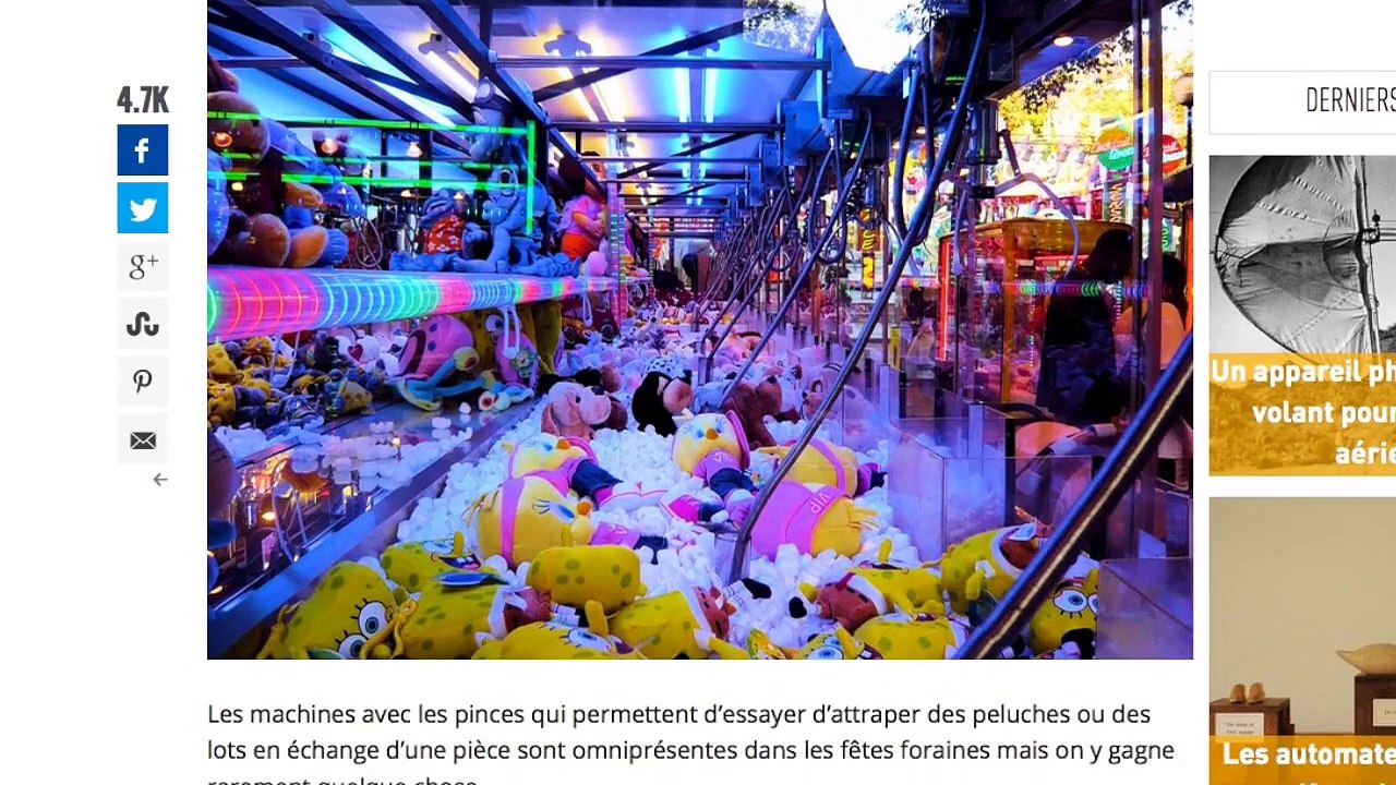 Vous vous êtes toujours demandé pourquoi vous ne gagnez jamais aux machines à pince dans les foires...en voici la raison