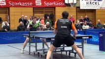 Tischtennis 2.Bundesliga TV Hilpoltstein vs TTC Frickenhausen II 2013 (28)Chr. Schmidl vs Udra(Litauen)