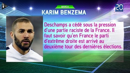 Deschamps «a cédé à la pression d'une partie raciste de la France», lance Benzema