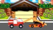 Car Cartoons. Racing Car with Fire Truck. Tow Truck & Auto Service. Fire in the garage. Episode 7