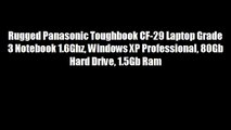 Rugged Panasonic Toughbook CF-29 Laptop Grade 3 Notebook 1.6Ghz Windows XP Professional 80Gb