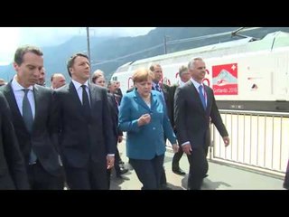 Svizzera - Renzi all'inaugurazione della galleria ferroviaria del San Gottardo (01.06.16)