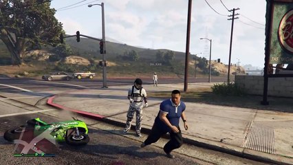 Grand Theft Auto V stunts motorcycle part 4