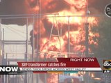 Power substation bursts into flames