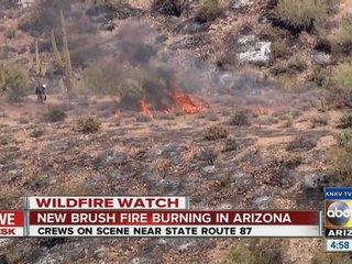 Brush fire burning near Lower Salt River Recreation area