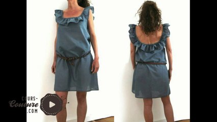 cours de couture- Patron de robe à col à volant - Tuto de couture