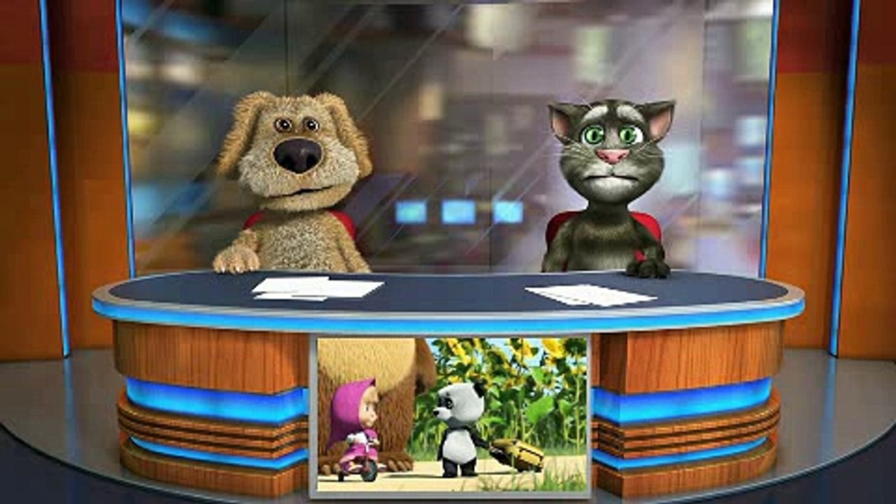 tom e ben cadono quando vedono masha e orso al tg