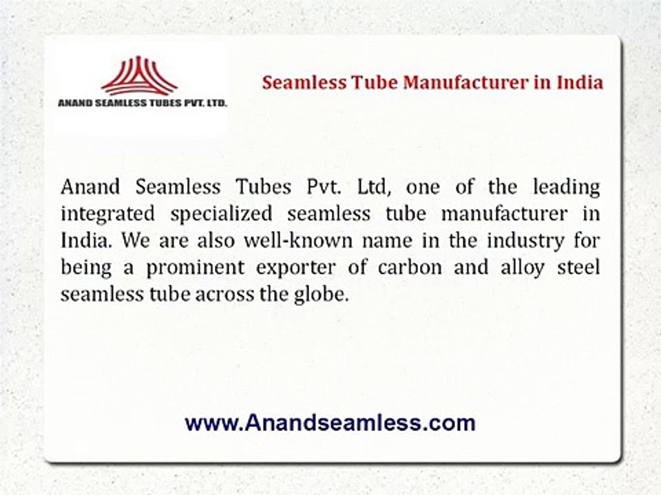 Seamless Tube Manufacturer in India
