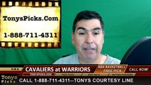 Golden St Warriors vs. Cleveland Cavaliers Free Pick Prediction Game 1 NBA Pro Basketball Finals Odds Preview