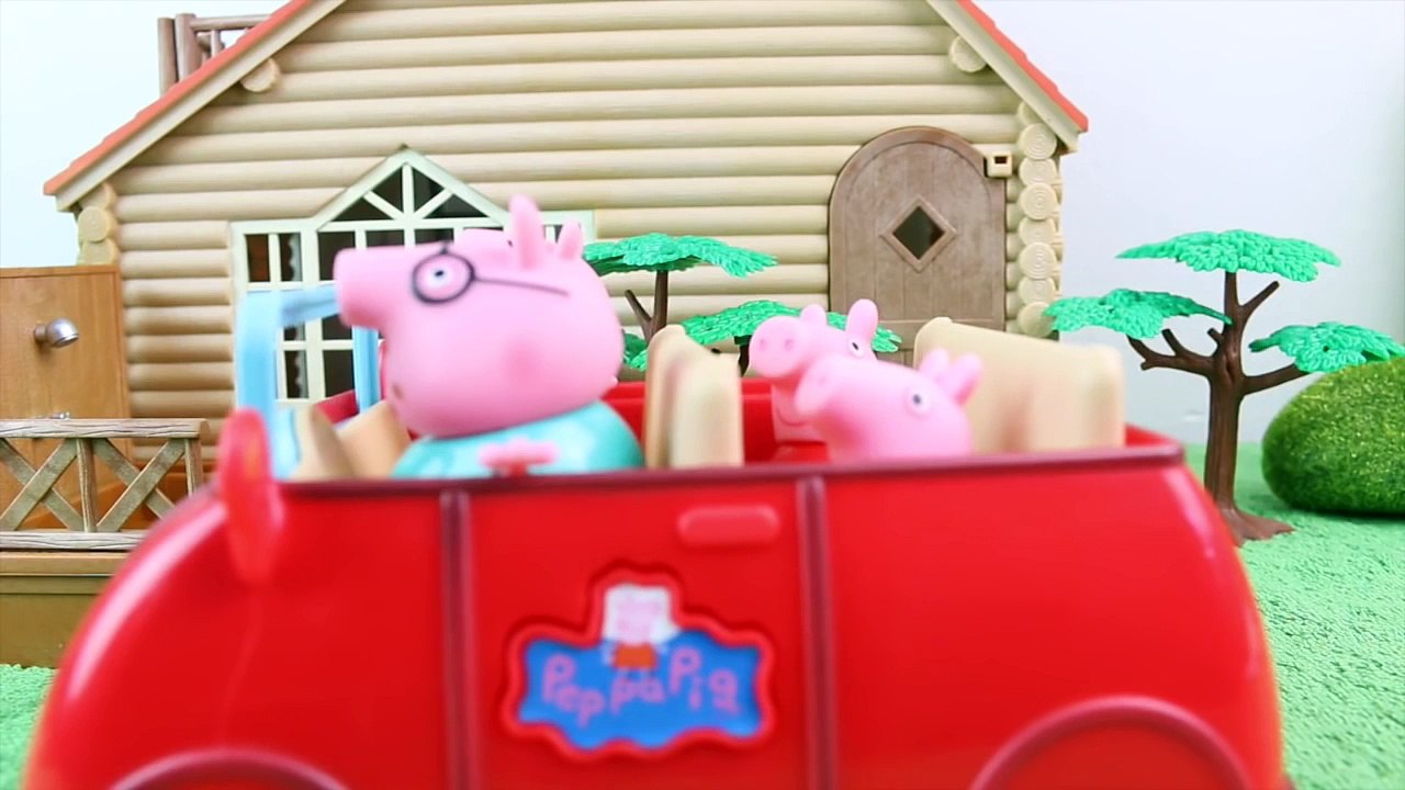 Pig George e Familia Peppa Pig tem medo de cair da rede Novelinha do Funtoyskids