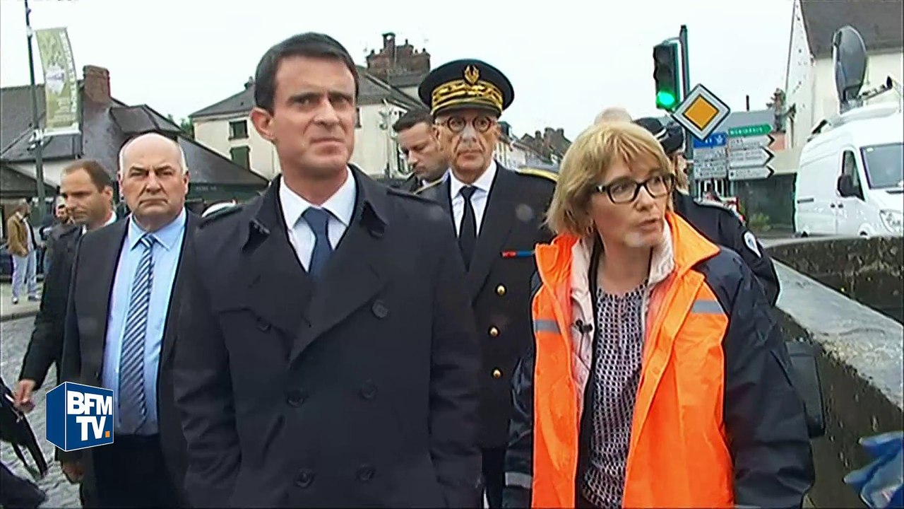 Manuel Valls à Nemours auprès des sinistrés des inondations