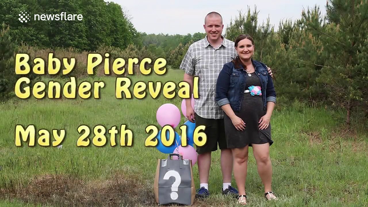 Parents reveal gender of baby to friends and family with a sniper rifle