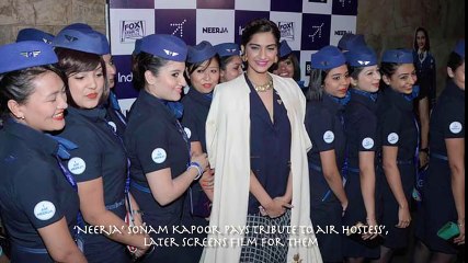 Sonam Kapoor Hot Cleavage Show At Neerja Movie Screening