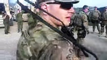 One on one soldier Tug of War, Canada vs USA.