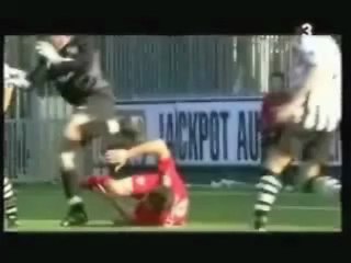 Soccer ball hits players on face!