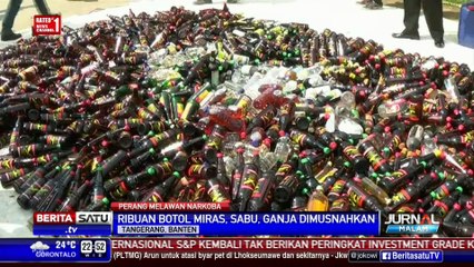 Ribuan Botol Miras dan 8 Kilogram Sabu Dimusnahkan