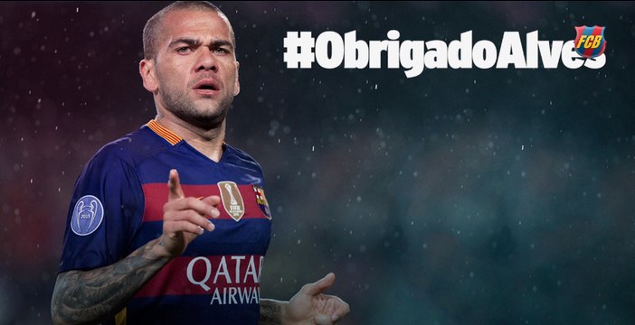 Obrigado, Alves! Barça se despede do brasileiro e relembra melhores momentos dele no clube