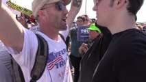 Trump Supporters and Trump Protesters Face Off Outside Trump Rally in Sacramento