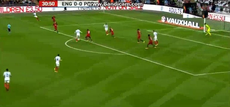 Kyle Walker super Power SHOOT - England 0-0 Portugal - 02-06-2016