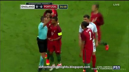 Bruno Alves Red Card Brutally Hits Harry Kane Face - England 0-0 Portugal 02.06.2016 HD
