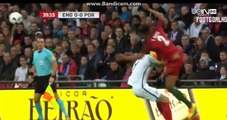 Kungfu Soccer Bruno Alves Get Red Card - England 0-0 Portugal - 02-06-2016