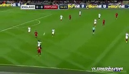 Removing Bruno Alves for a foul on Hurricane - England 0-0 Portugal - 02-06-2016
