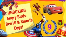 Surprise Eggs Unboxing | Angry Birds Ben10 Smurfs Play Doh Surprise Egg