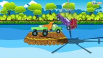 Car Cartoons for children. Truck & Monster Truck & Racing Car. Trucks - Fire Truck & Garbage Truck