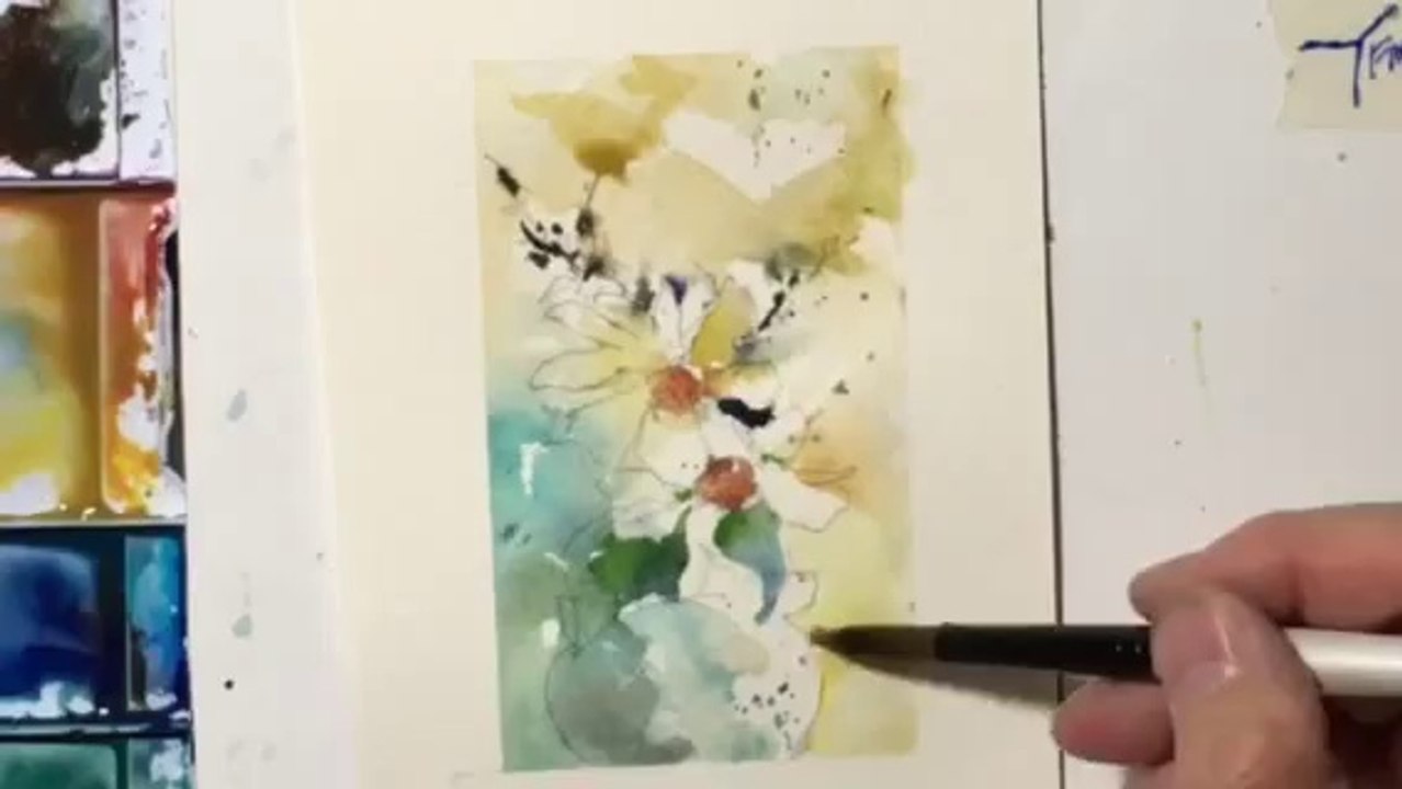 How to Paint Juicy Yellow Daisies in Watercolor- by Chris Petri
