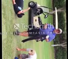 STUPID GOLFER GET A CHILLY FINISH to his putting shot