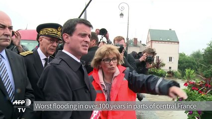 French PM visits town where residents evacuated after flooding