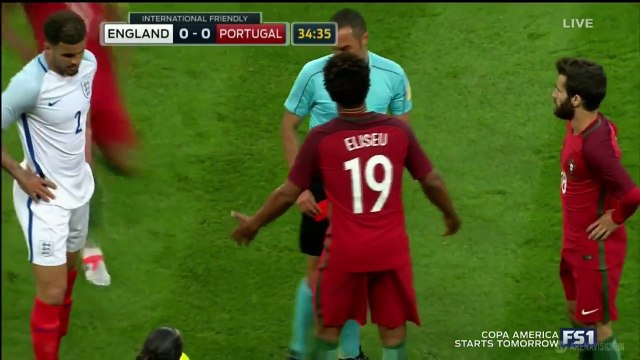 Bruno Alves RED CARD - Kung Fu TACKLE - England vs Portugal 1-0 2016