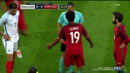 Bruno Alves RED CARD - Kung Fu TACKLE - England vs Portugal 1-0 2016