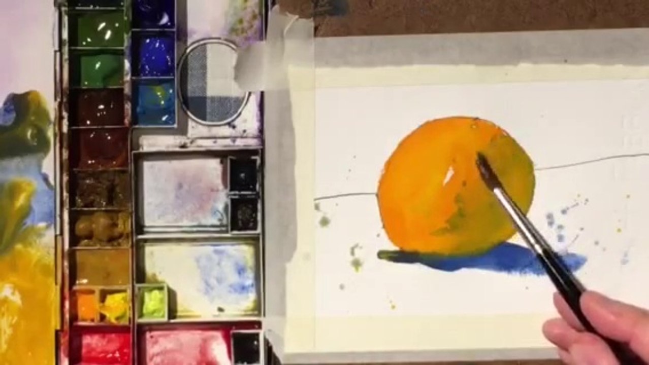 Juicy Orange Painting in Watercolor- by Chris Petri